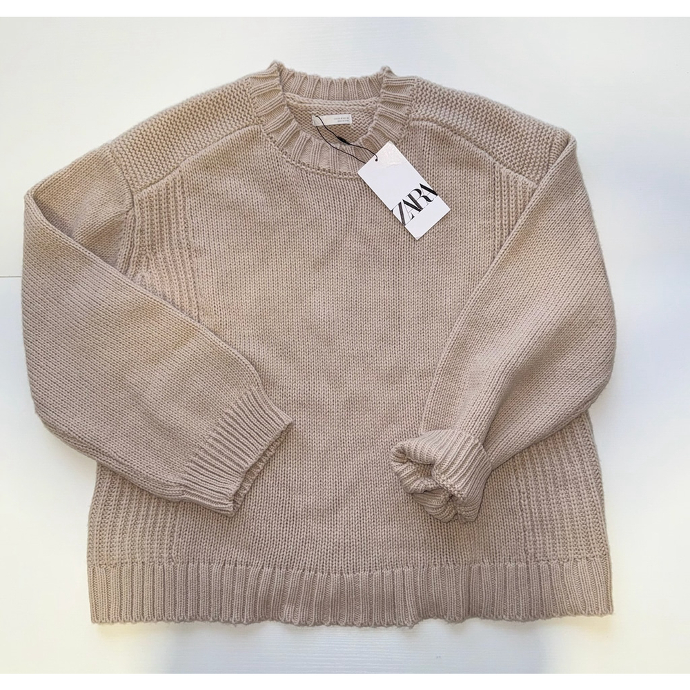 Zara Beige Crewneck Sweater (No Tags)